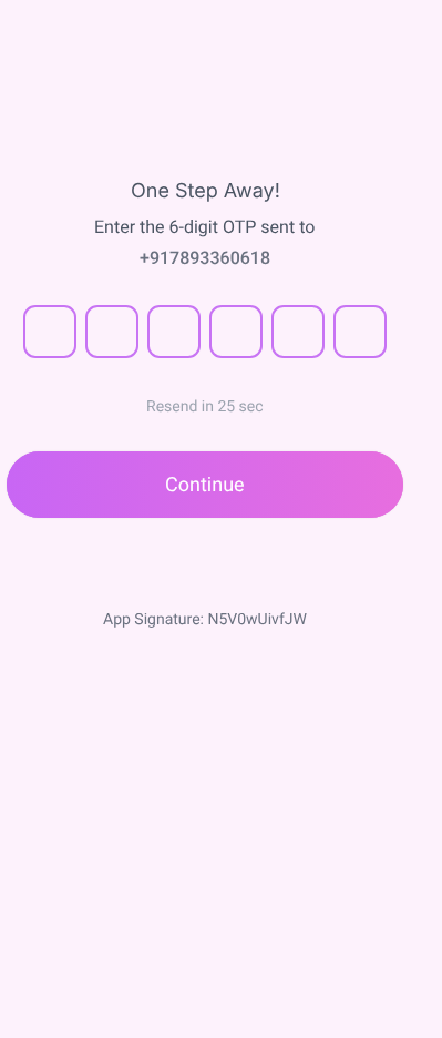 OTP Verification Input Screen